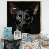 Oriental Elegance Black Cat Portrait - Black Cat Wall Art
