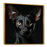 Oriental Elegance Black Cat Portrait - Black Cat Wall Art