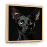 Oriental Elegance Black Cat Portrait - Black Cat Wall Art