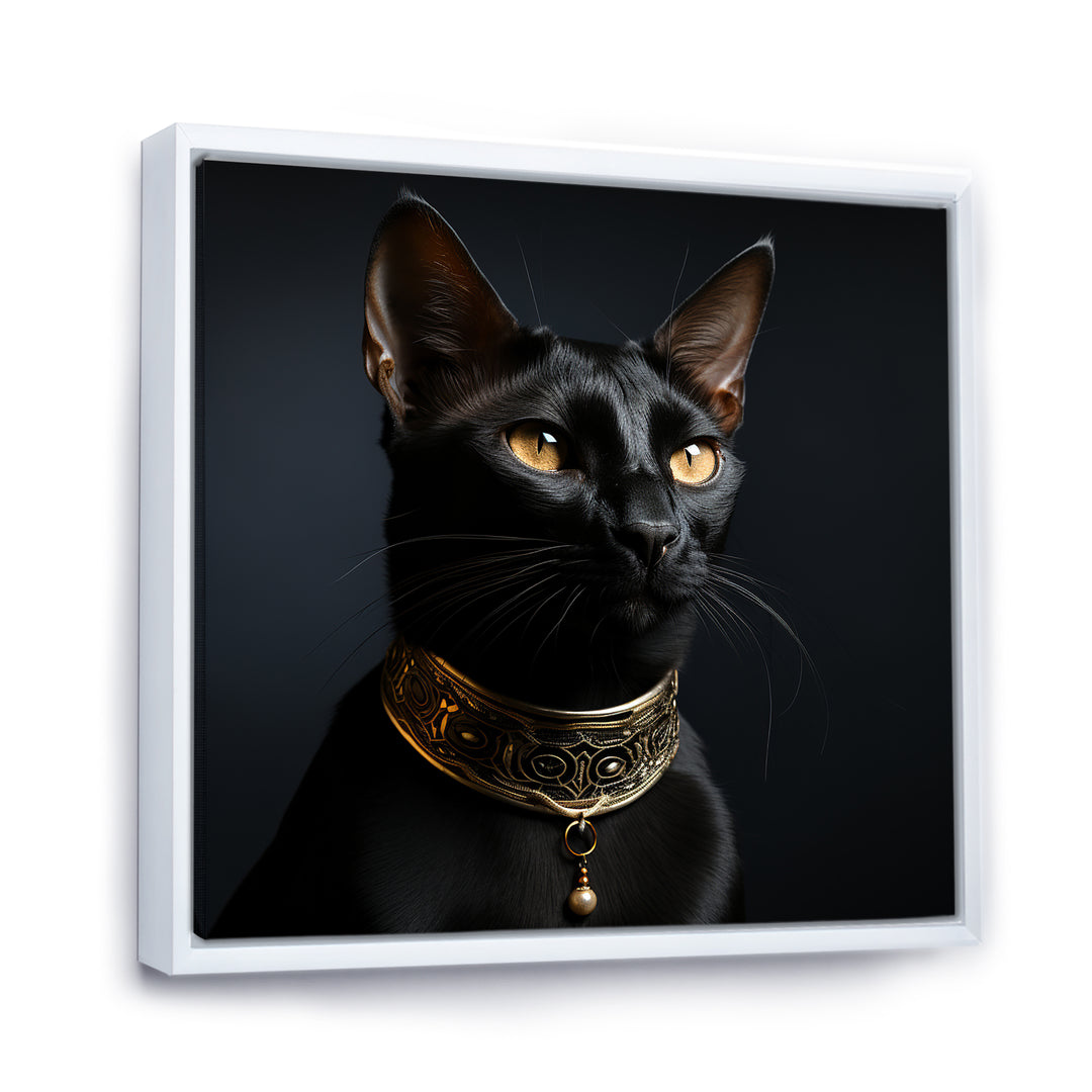 Oriental Opulence Cat Portrait - Cat Framed Canvas Art