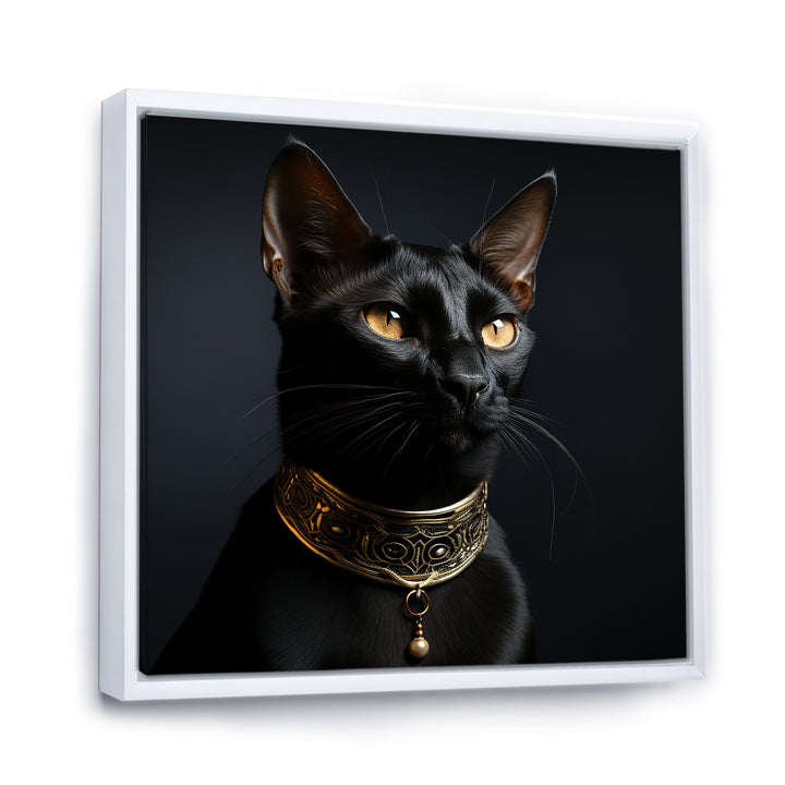 Oriental Opulence Cat Portrait - Cat Framed Canvas Art