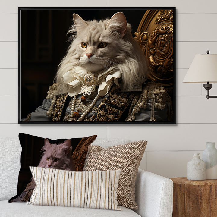 Persian Cat Dressed In Suit Portrait - Cat Home Decor Art