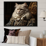 Persian Cat Dressed In Suit Portrait - Cat Home Decor Art