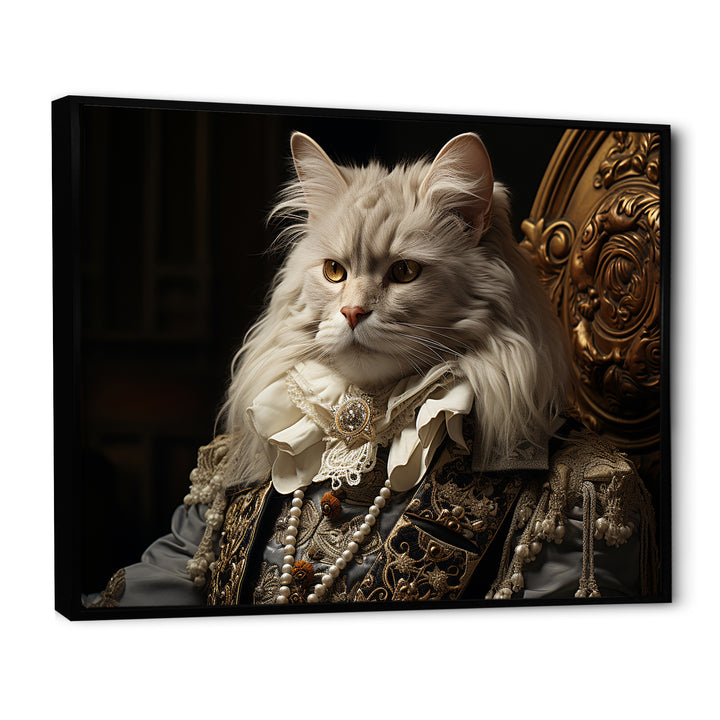 Persian Cat Dressed In Suit Portrait - Cat Home Decor Art