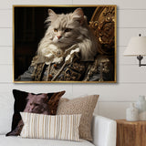 Persian Cat Dressed In Suit Portrait - Cat Home Decor Art