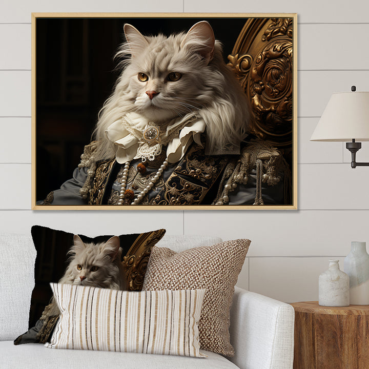 Persian Cat Dressed In Suit Portrait - Cat Home Decor Art