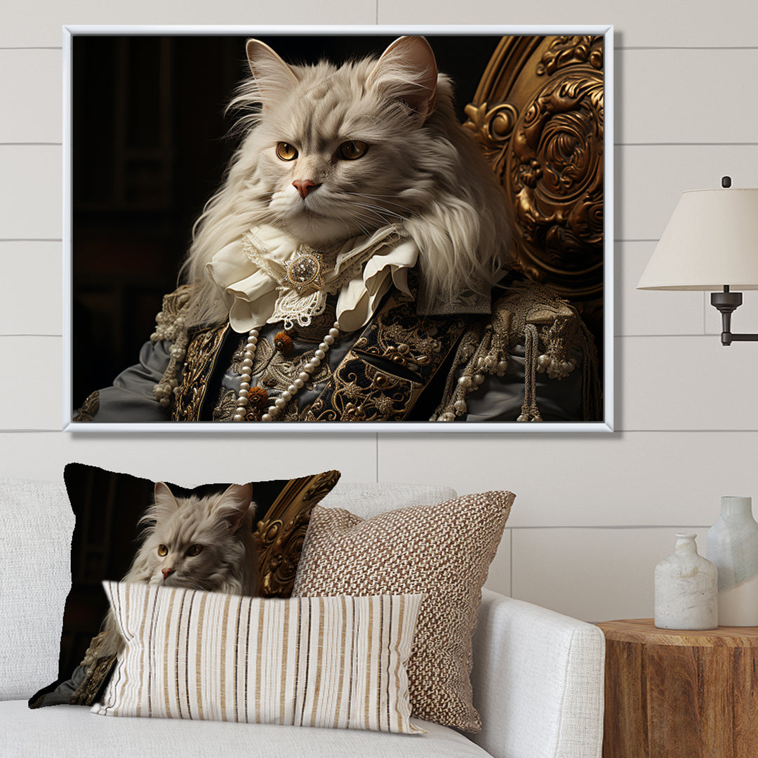 Persian Cat Dressed In Suit Portrait - Cat Home Decor Art