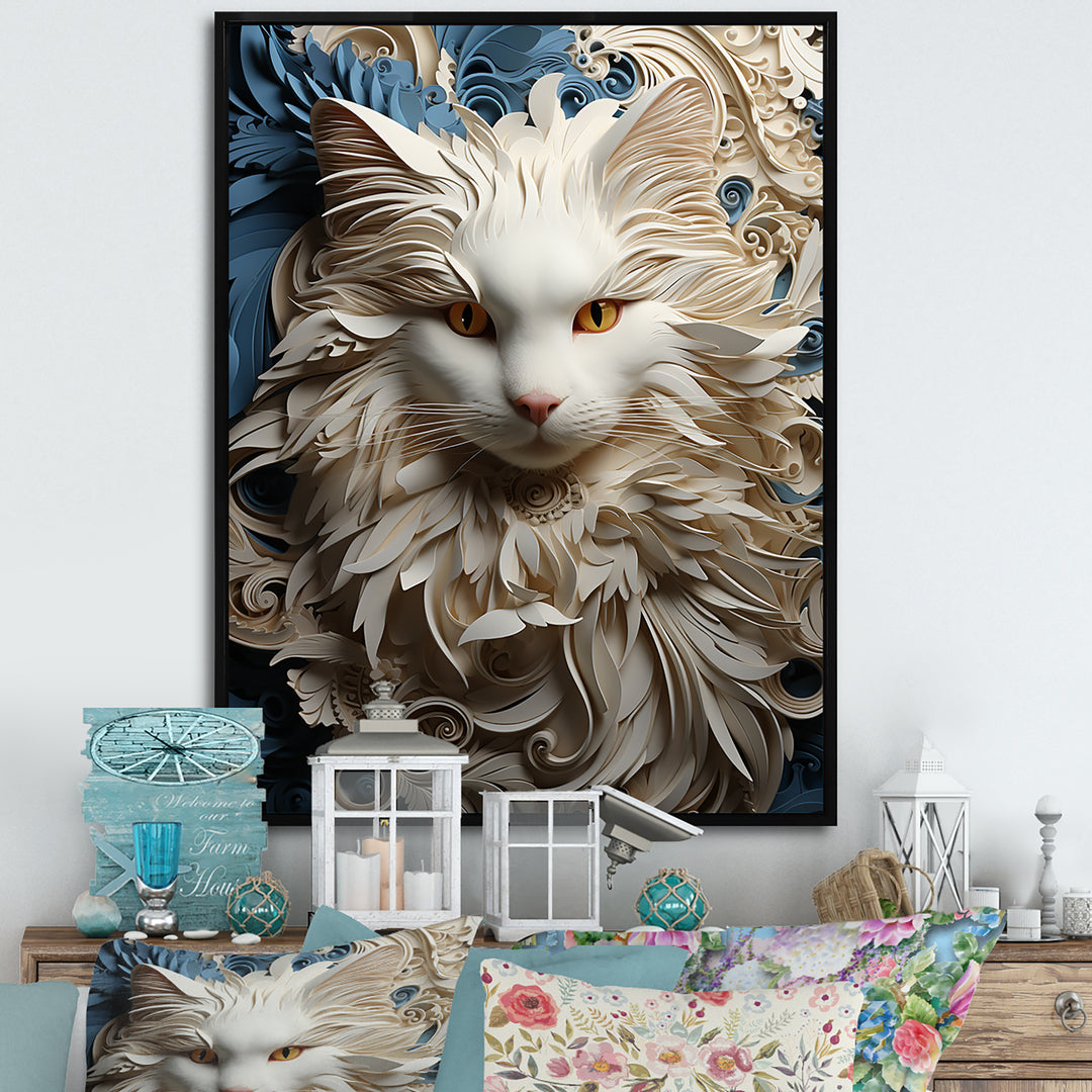 Persian Cat Purity Collage - Cat Living Room Wall Art