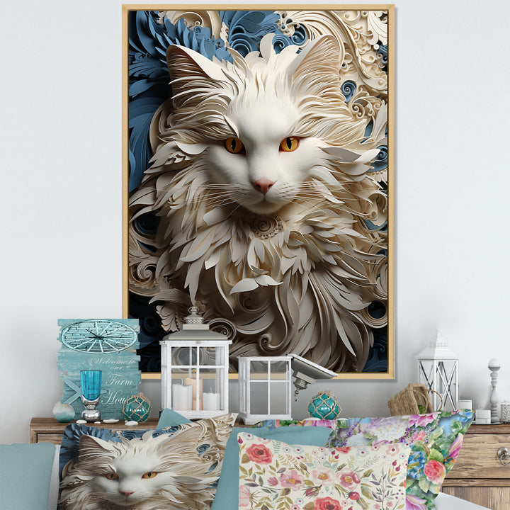 Persian Cat Purity Collage - Cat Living Room Wall Art