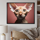 Peterbald Playfulness Cat Portrait - Cat Bedroom Wall Art