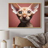 Peterbald Playfulness Cat Portrait - Cat Bedroom Wall Art