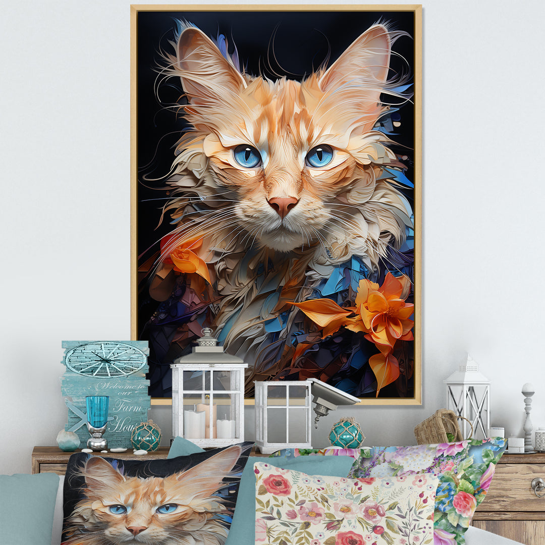 Ragamuffin Radiance Cat Collage - Brown Cat Wall Art