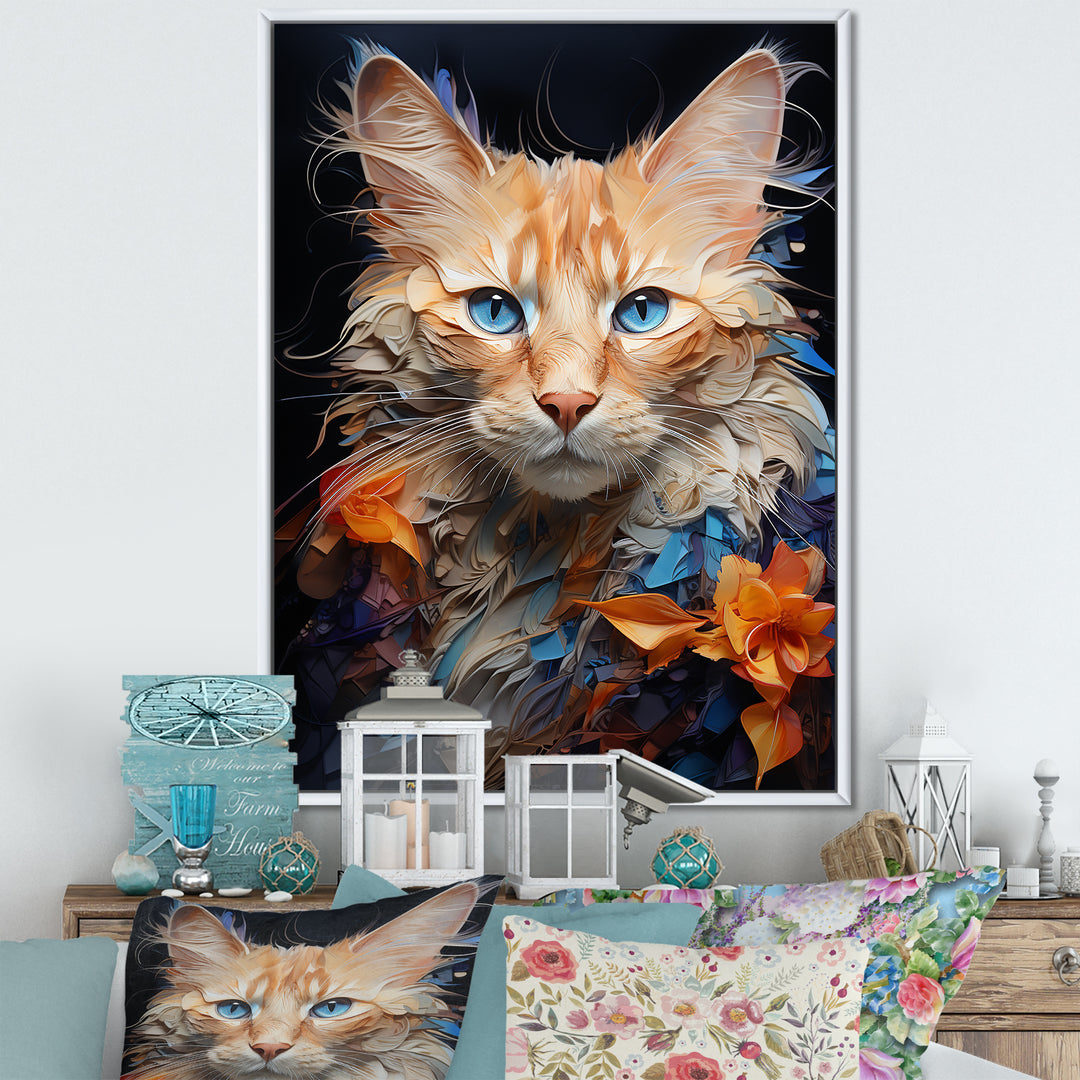 Ragamuffin Radiance Cat Collage - Brown Cat Wall Art