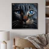 Cat Blue Eye Reflection - Blue Cat Wall Art