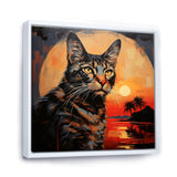 Savannah Cat In Sunset - Cat Large Canvas Wall Art