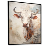 Handsome Beige Cattle Portrait - Cattle Large Canvas Wall Art