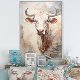 Handsome Beige Cattle Portrait - Cattle Large Canvas Wall Art