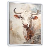 Handsome Beige Cattle Portrait - Cattle Large Canvas Wall Art