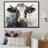 Handsome Black Adn White Cattle Portrait - Cattle Bedroom Wall Art