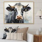 Handsome Black Adn White Cattle Portrait - Cattle Bedroom Wall Art