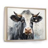 Handsome Black Adn White Cattle Portrait - Cattle Bedroom Wall Art