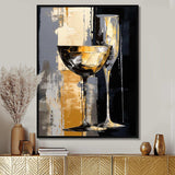 Champagne Collage With Glasses - Food & Beverage Canvas Wall Art