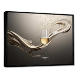 Champagne Glass River Simplicity - Food & Beverage Canvas Wall Art