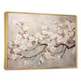 Minimalism White And Grey Cherry Blossom III - Floral Canvas Wall Art