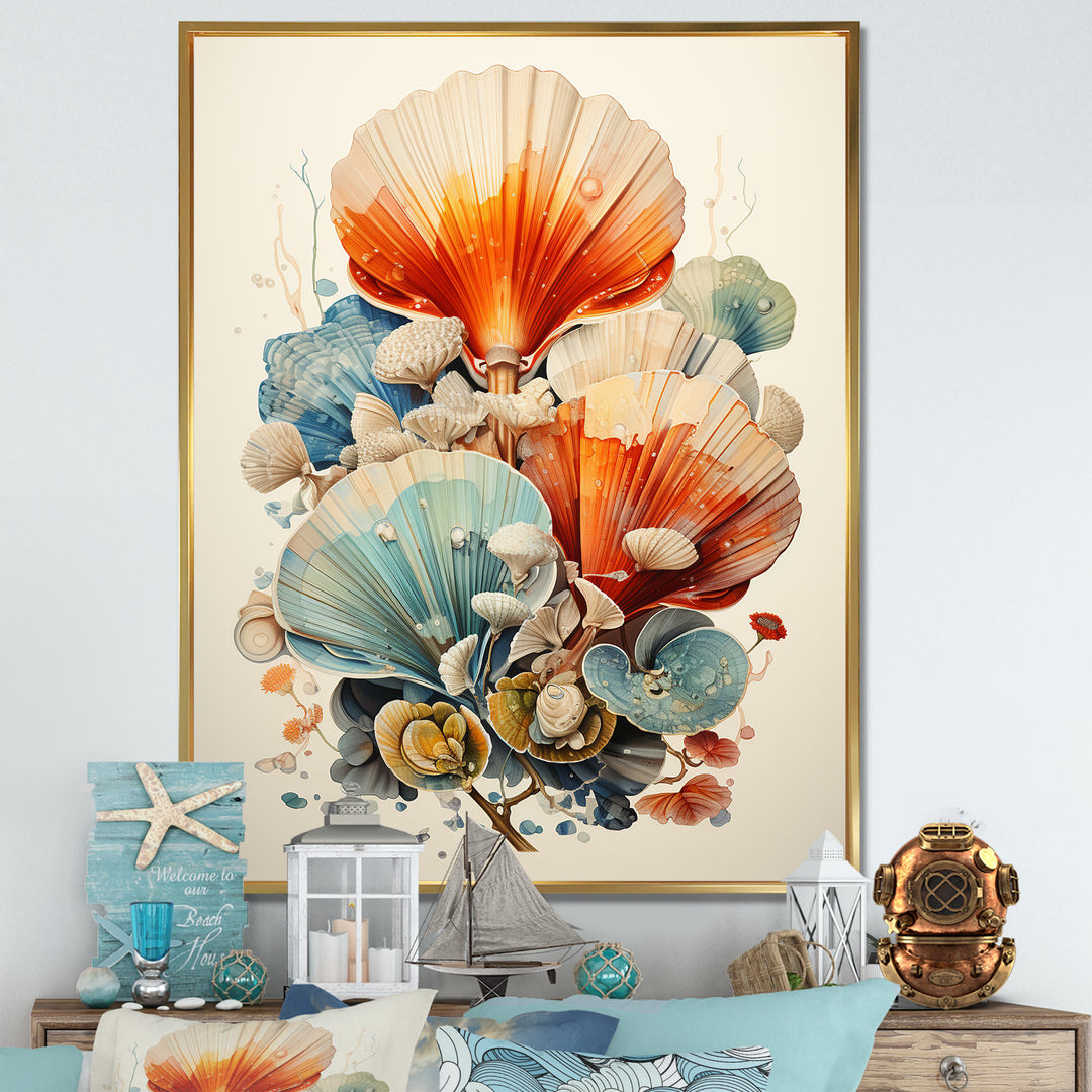 Geometric Forms Of Clam - Clam Canvas Wall Art