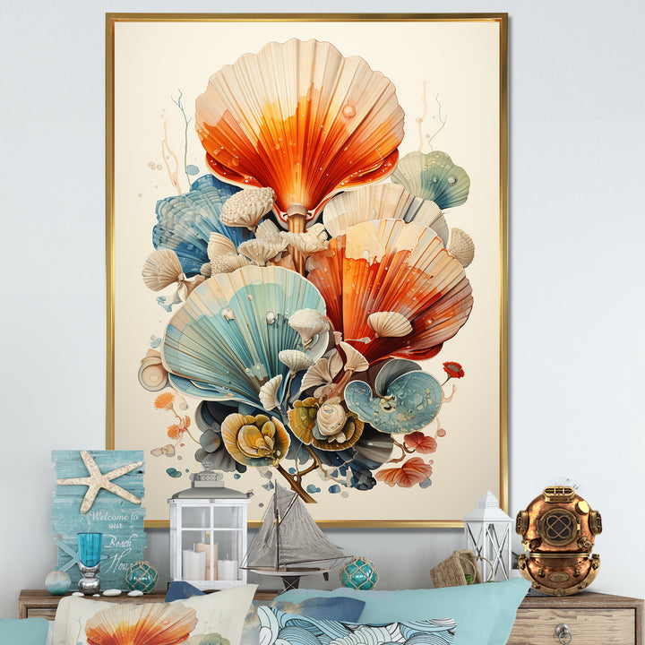 Geometric Forms Of Clam - Clam Canvas Wall Art