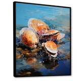 Bold Brushstrokes Of Clam On Beach - Clam Canvas Wall Art