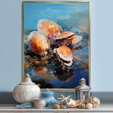 Bold Brushstrokes Of Clam On Beach - Clam Canvas Wall Art