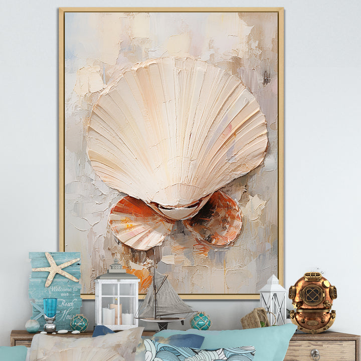 Minimalism Beige Clam Beauty - Clam Wall Art Prints