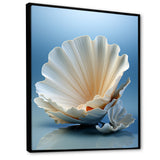 Monochromatic Misty Grey Clam - Gray Clam Wall Art