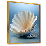 Monochromatic Misty Grey Clam - Gray Clam Wall Art