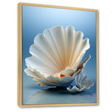 Monochromatic Misty Grey Clam - Gray Clam Wall Art