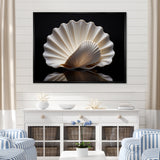 Monochrome Clam Deep Charcoal Ocean - White Clam Wall Art