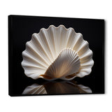 Monochrome Clam Deep Charcoal Ocean - White Clam Wall Art