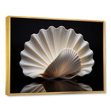 Monochrome Clam Deep Charcoal Ocean - White Clam Wall Art