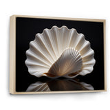 Monochrome Clam Deep Charcoal Ocean - White Clam Wall Art