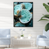 Green Clam Ocean Treasures - Clam Large Canvas Wall Art