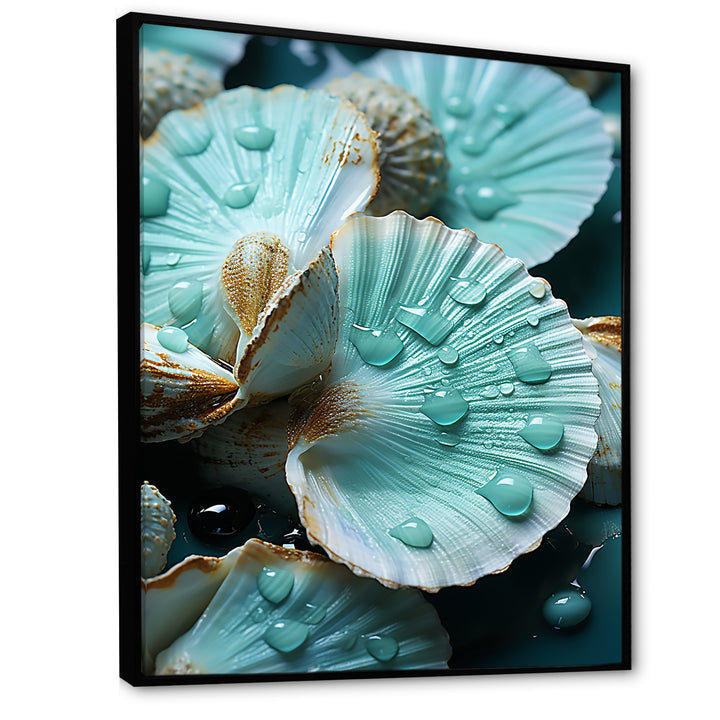 Green Clam Ocean Treasures - Clam Large Canvas Wall Art