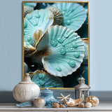 Green Clam Ocean Treasures - Clam Large Canvas Wall Art
