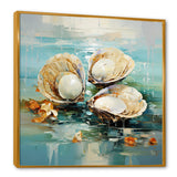 Green Tones Delicate Oyster Beauty - Clam Living Room Wall Art