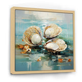 Green Tones Delicate Oyster Beauty - Clam Living Room Wall Art