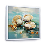 Green Tones Delicate Oyster Beauty - Clam Living Room Wall Art