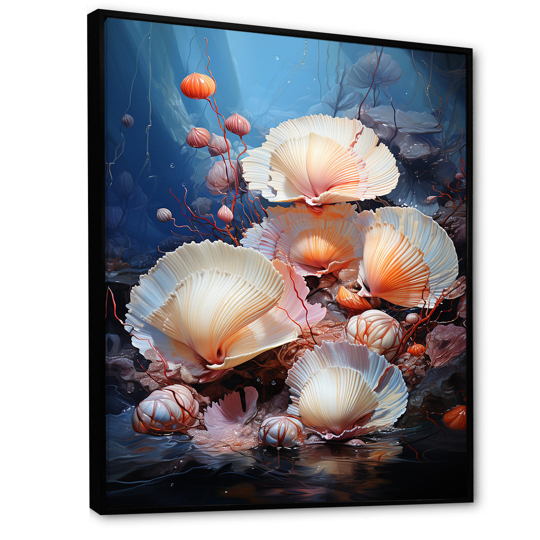 Underwater Dreams Aquatic Clam - Clam Canvas Wall Art