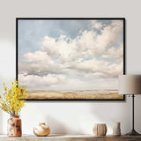 White Clouds Scenery Minimalism - Landscapes Canvas Wall Art