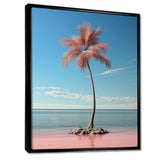 Sea Breeze Blue And Pink Plam Tree I - Coastal Canvas Wall Art