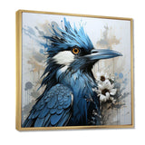 Blue And Black Blue Jay Bird - Animals Canvas Wall Art